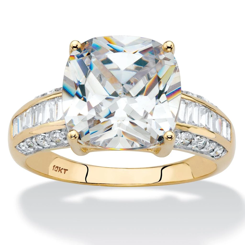 Palm Beach Jewelry 3.28 Cttw. Solid 10k Yellow Gold Princess-Cut Cubic Zirconia Ring 1