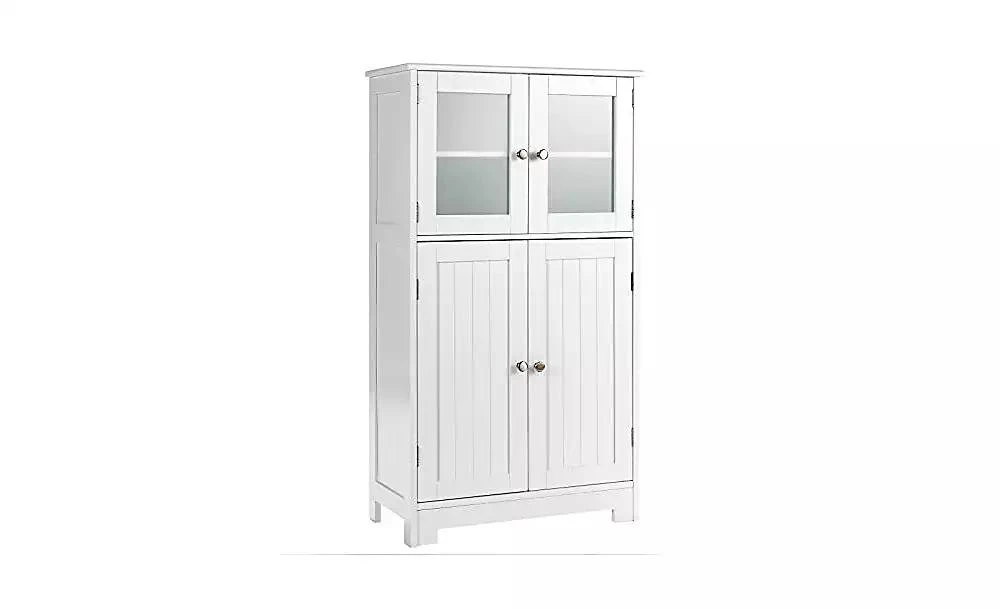 Volenca Bathroom Floor Storage Locker Kitchen Cabinet with Doors and Adjustable Shelf