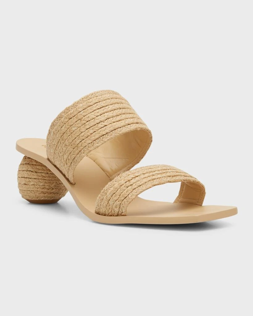 Cult Gaia Jila Jute Sphere-Heel Sandals 2