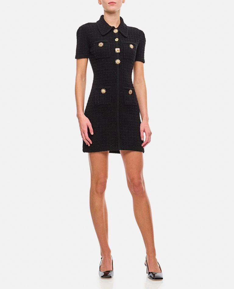 Self Portrait Black Jewel Button Knit Mini Dress 2