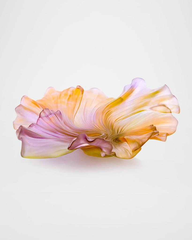 Daum Croisiere Medium Draped Bowl In Pink Green 1