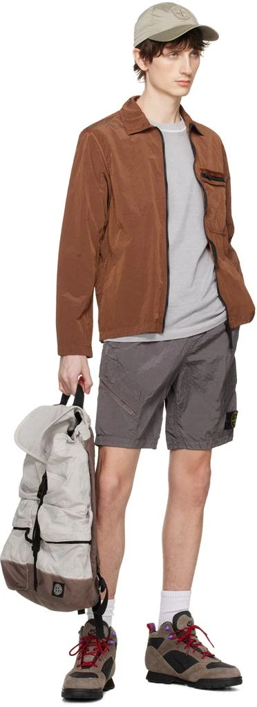 Stone Island Gray Drawstring Backpack 4
