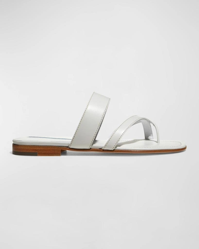 Manolo Blahnik Susa Flat Leather Sandals 1