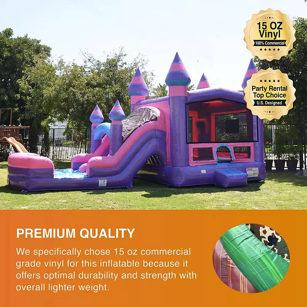 Jumporange Purplish Commercial Grade Bounce House Water Slide Combo with Pool for Kids and Adults (with Blower), Basketball Hoop, Wet Dry Use, Outdoor Indoor, Birthday Party, Rental Quality 8