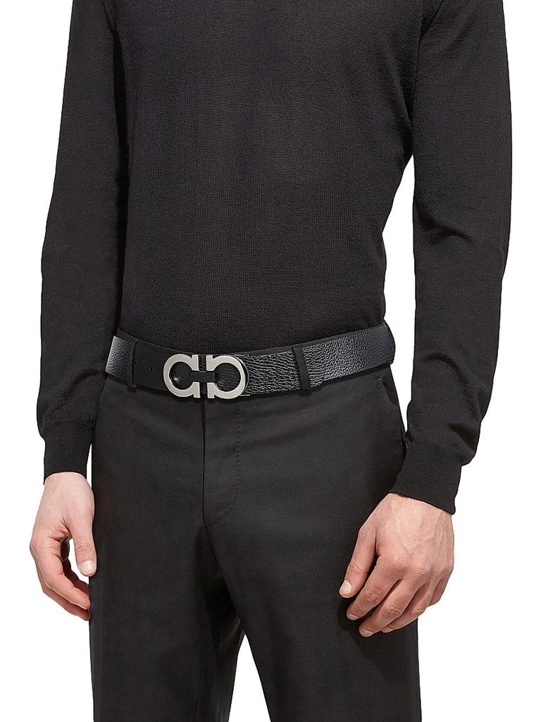 Salvatore Ferragamo Gancini Buckle Adjustable Cut-to-Size Reversible Belt 2