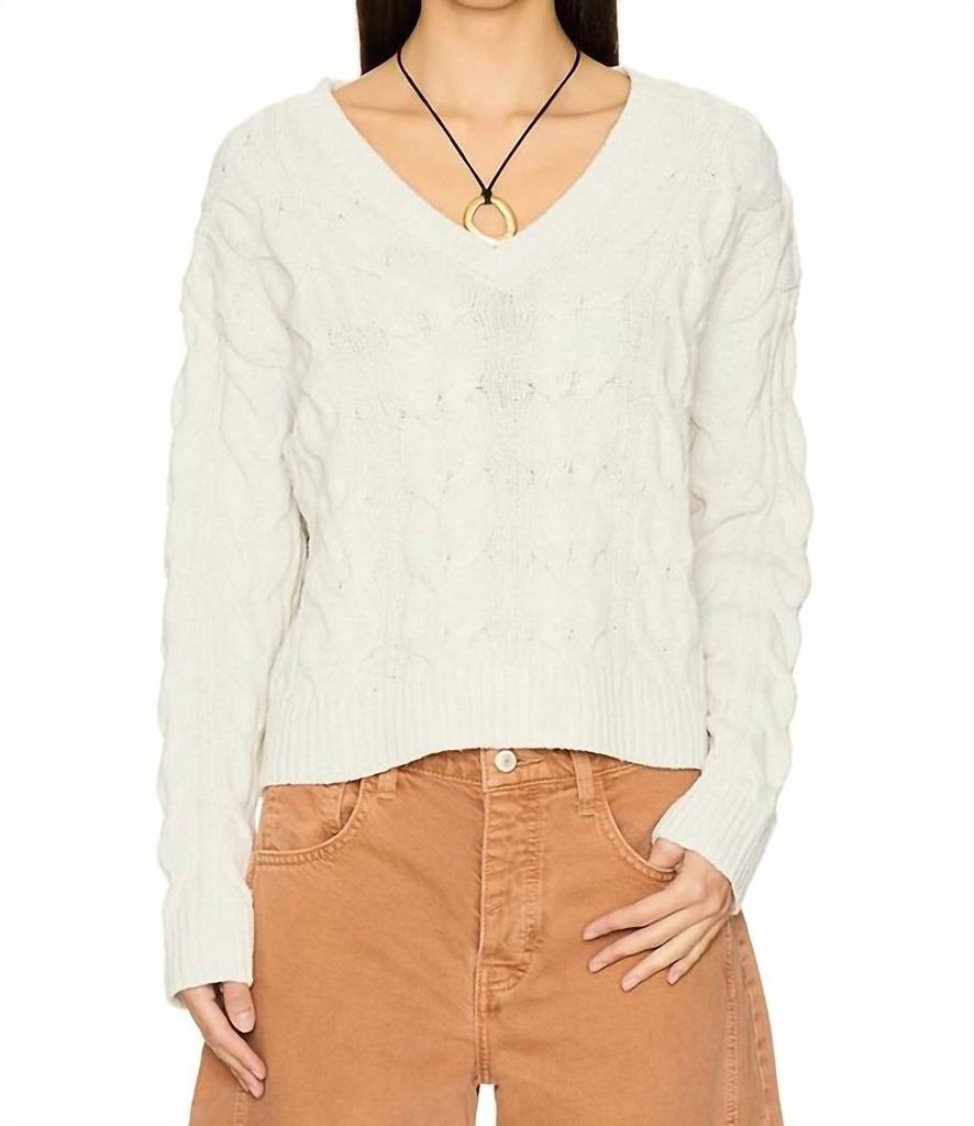 Free People Free People - Washed Cable V-Neck Sweater