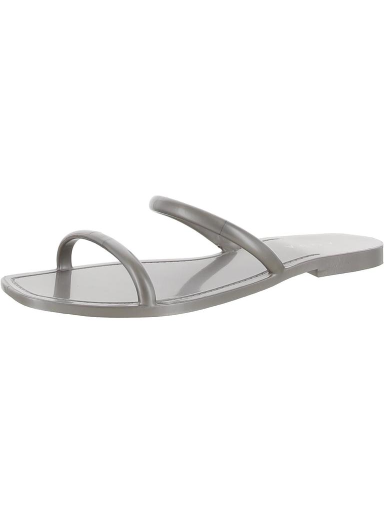 Aqua Womens Metallic Slip On Jelly Sandals