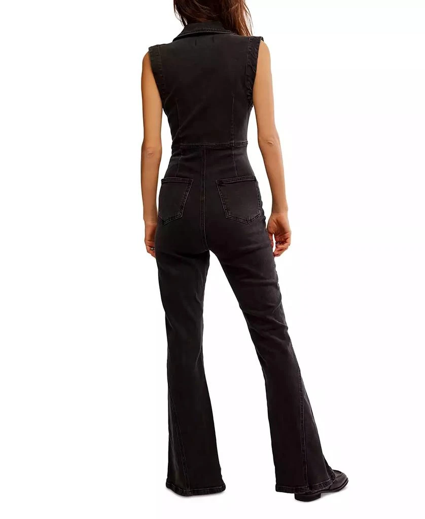 Free People Women's Crvy Ring The Alarm Denim Jumpsuit 2