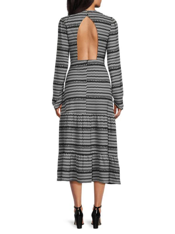 AREA Zee Chevron Print Midi Dress 2