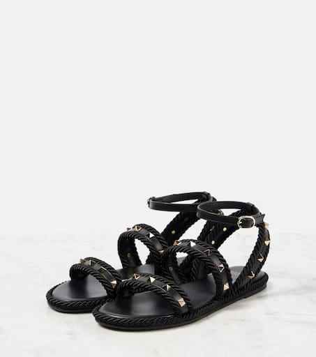 Valentino Rockstud Torchon leather sandals 4