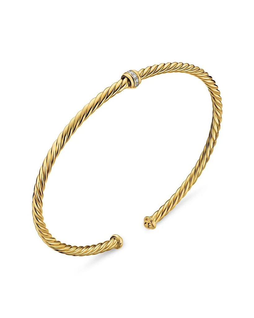 David Yurman Micro Cablespira® Flex Center Station Bracelet in 18K Yellow Gold, 2.6mm 2