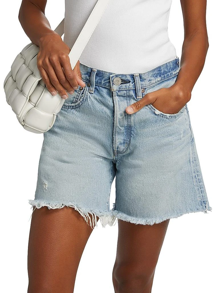 MOUSSY VINTAGE Nolita Cotton Raw-Edge Shorts 3