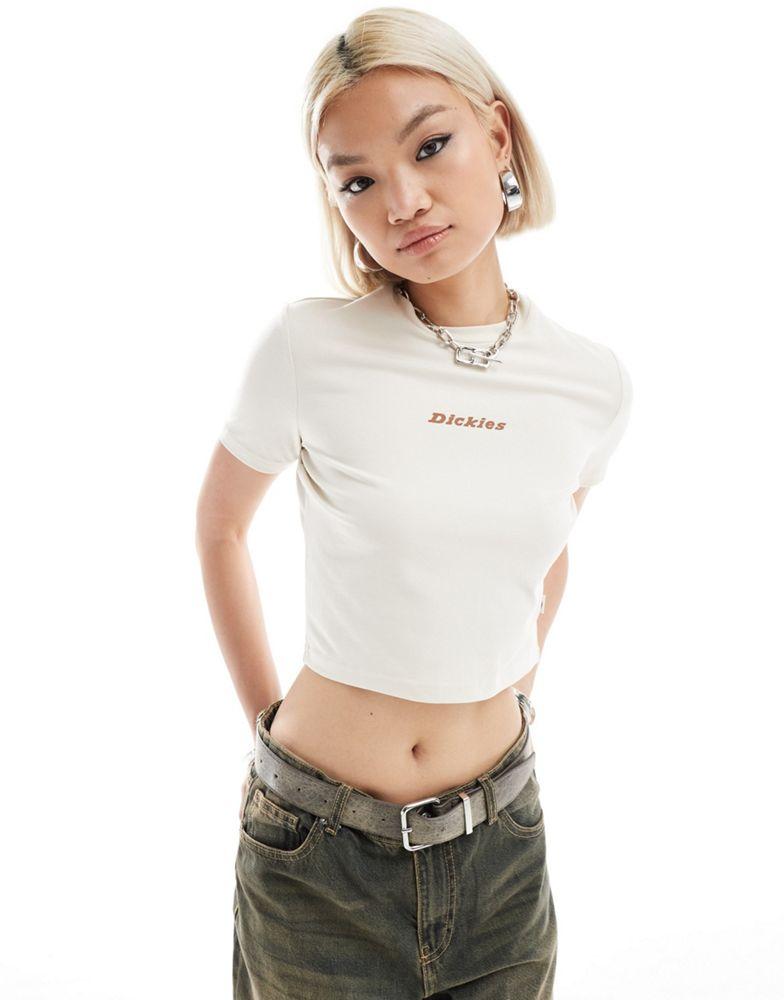 Dickies Dickies valley falls cropped baby tee in off white