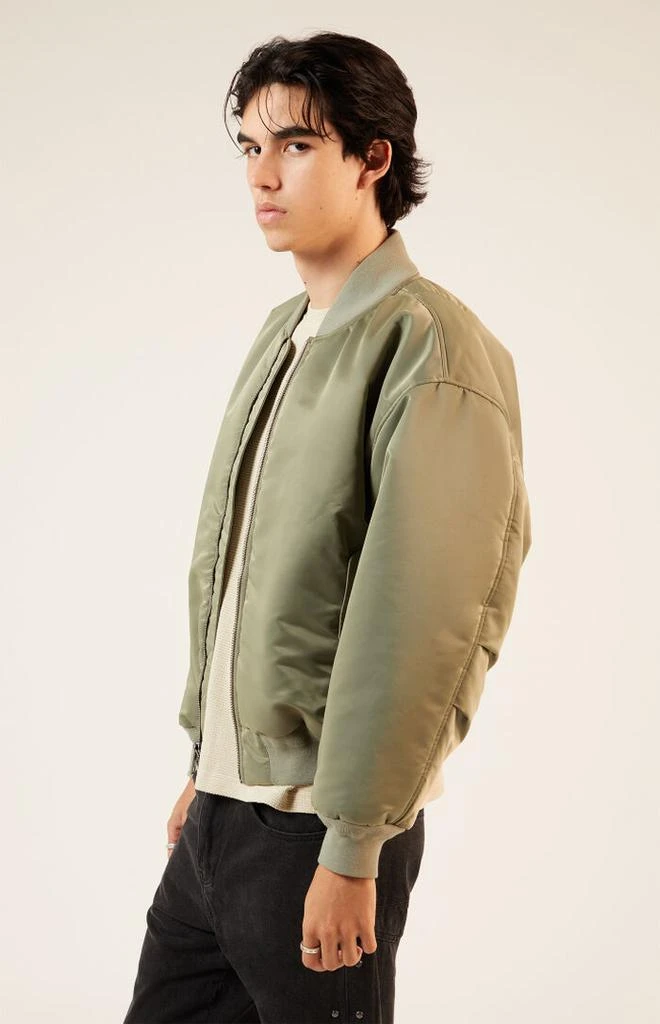PacSun Olive Nylon Bomber Jacket 2