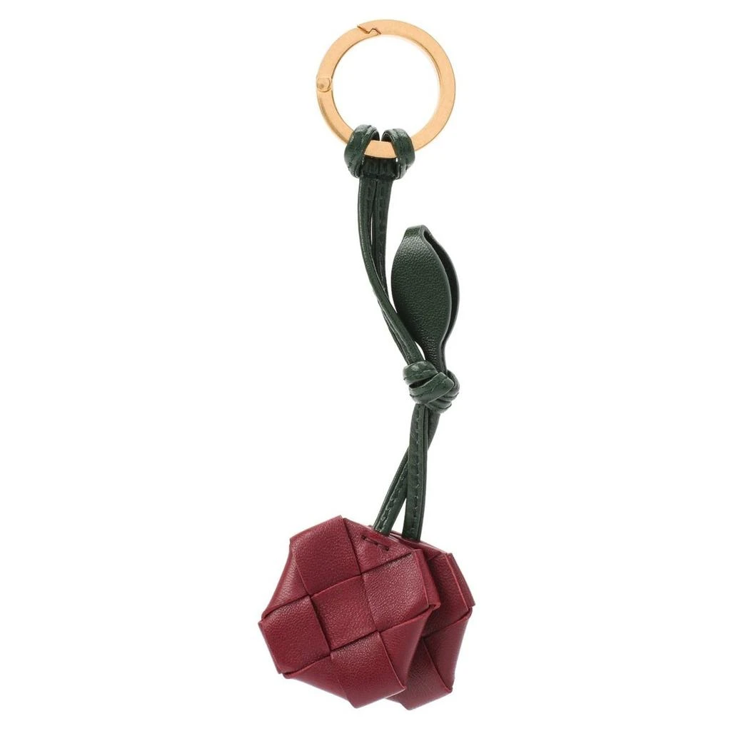 Bottega Veneta Bottega Veneta Woven Detail Cherry Keyring In Red 2