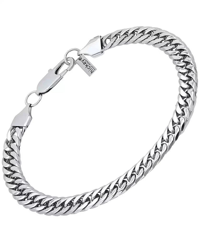 Hickey Freeman Stainless Steel Wide Flattened Curb Chain Bracelet 2