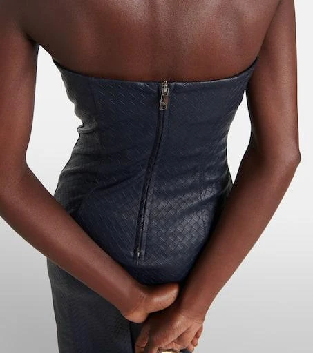 ROTATE Birger Christensen Strapless faux leather midi dress 6