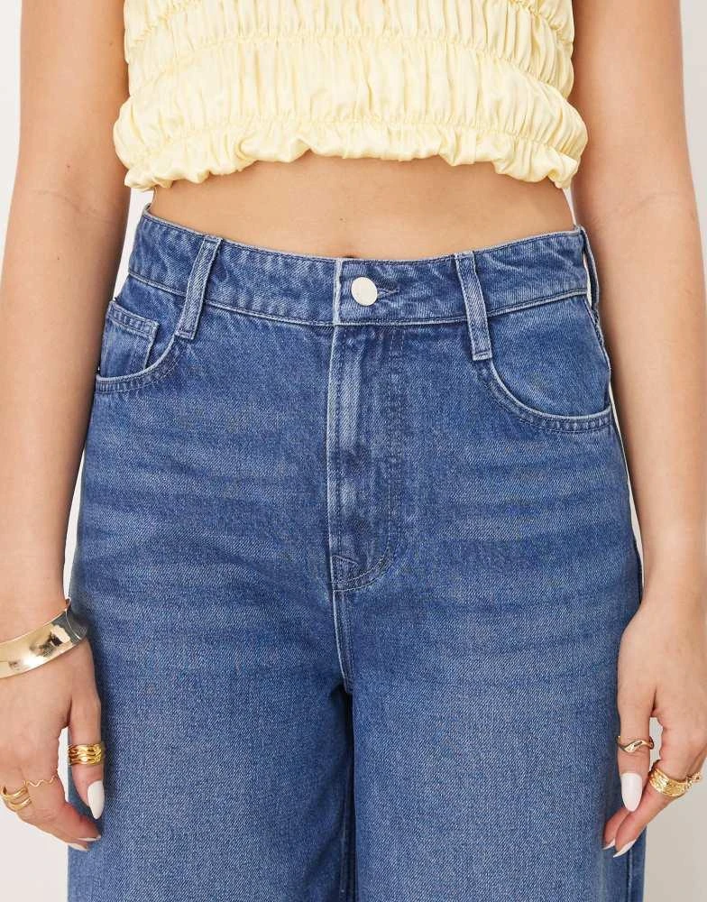 Nobody's Child Nobody's Child 5 pocket denim wide leg jeans in mid wash 5