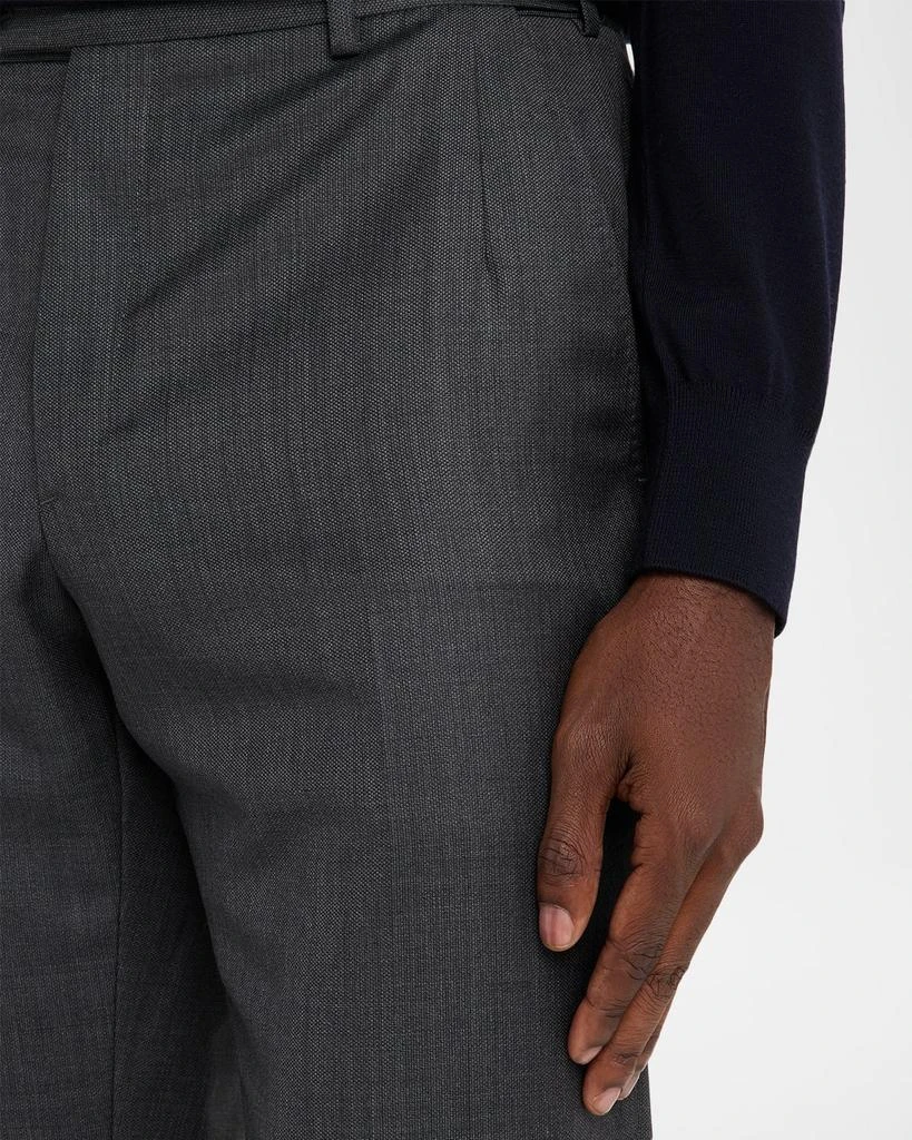 Brioni Men's Wool Textured Straight-Fit Formal Pants 5