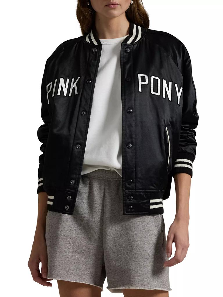 完売間近 Ralph Lauren Pink Pony ベースボール ジャケット Ralph Lauren ピンク ポニー アウター ベースボール ジャケット