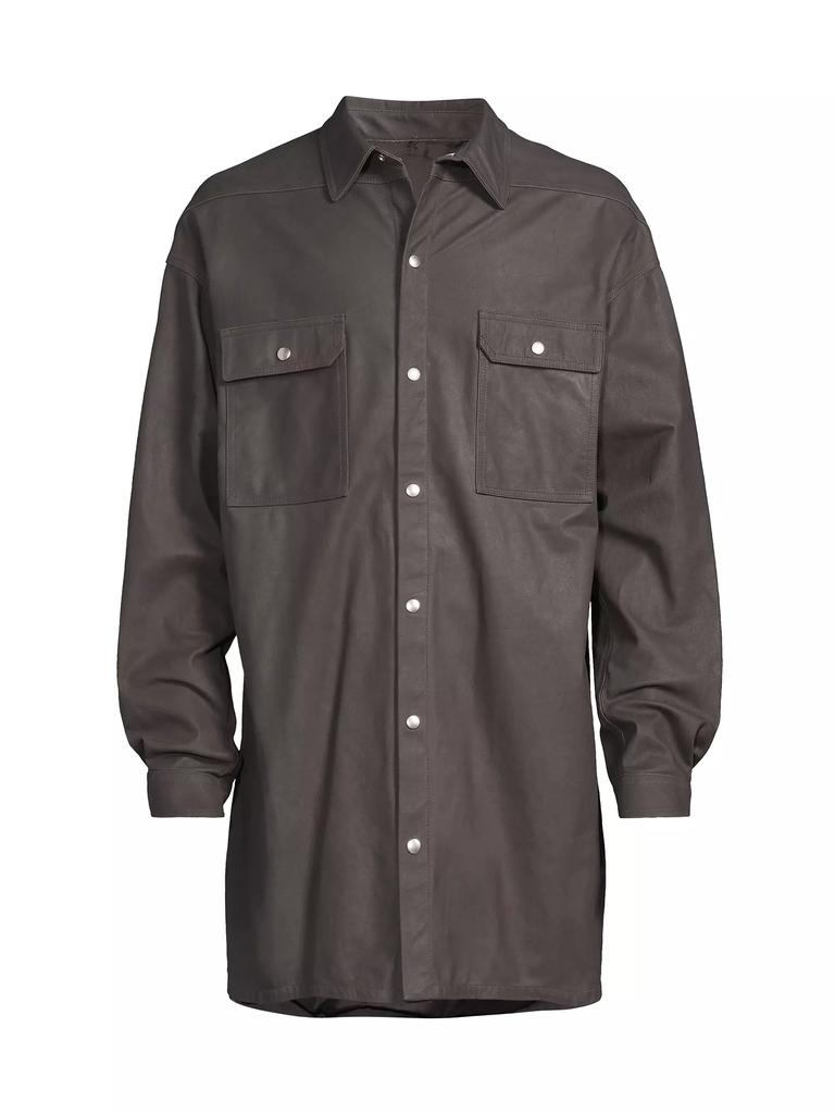 Rick Owens Oversized Leather Outershirt DARK DUST 54 (44