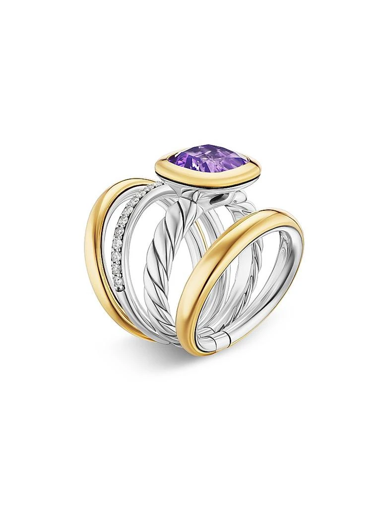 David Yurman DY Mercer Four Row Stone Ring in Sterling Silver 3