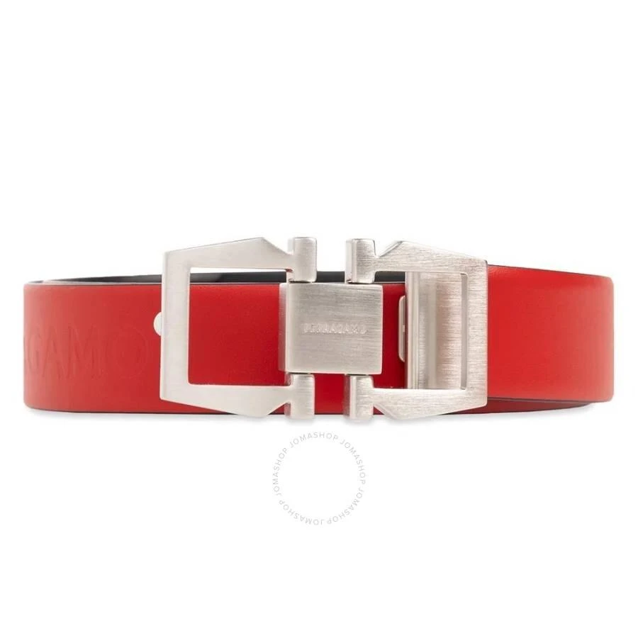 Salvatore Ferragamo Gancini Buckle Debossed Logo Leather Belt