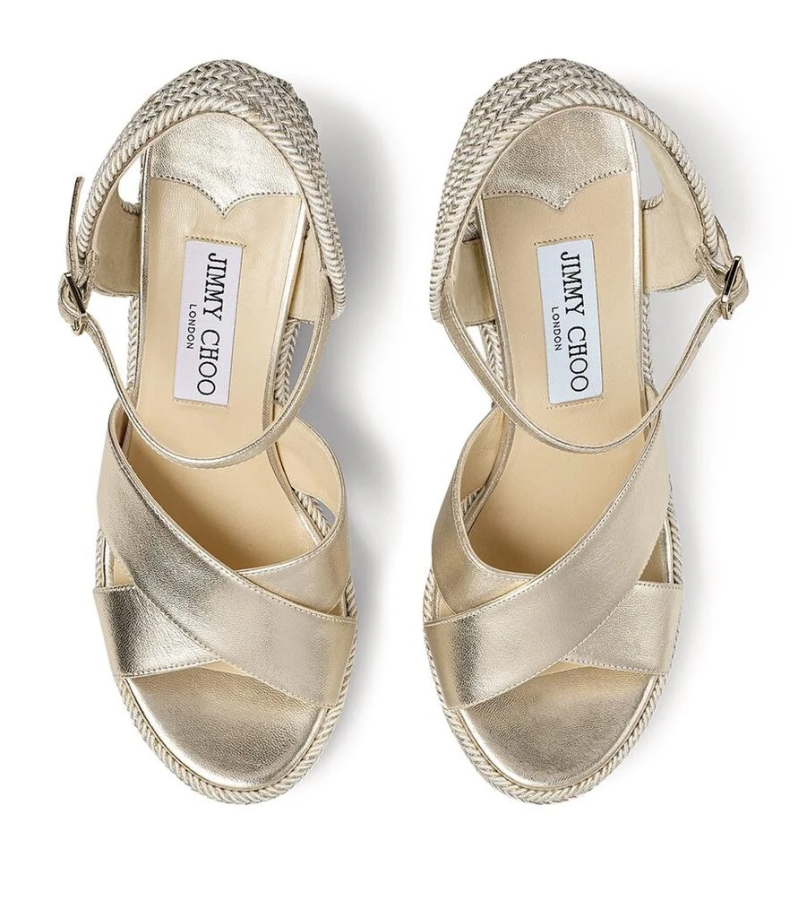 Jimmy Choo Dellena 100 Leather Wedge Sandals 3