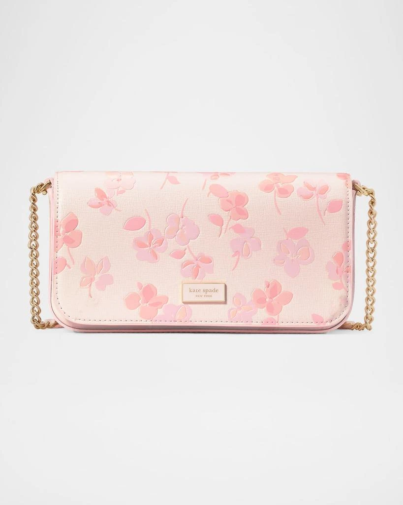 Kate Spade serena spring pansies leather chain wallet 1