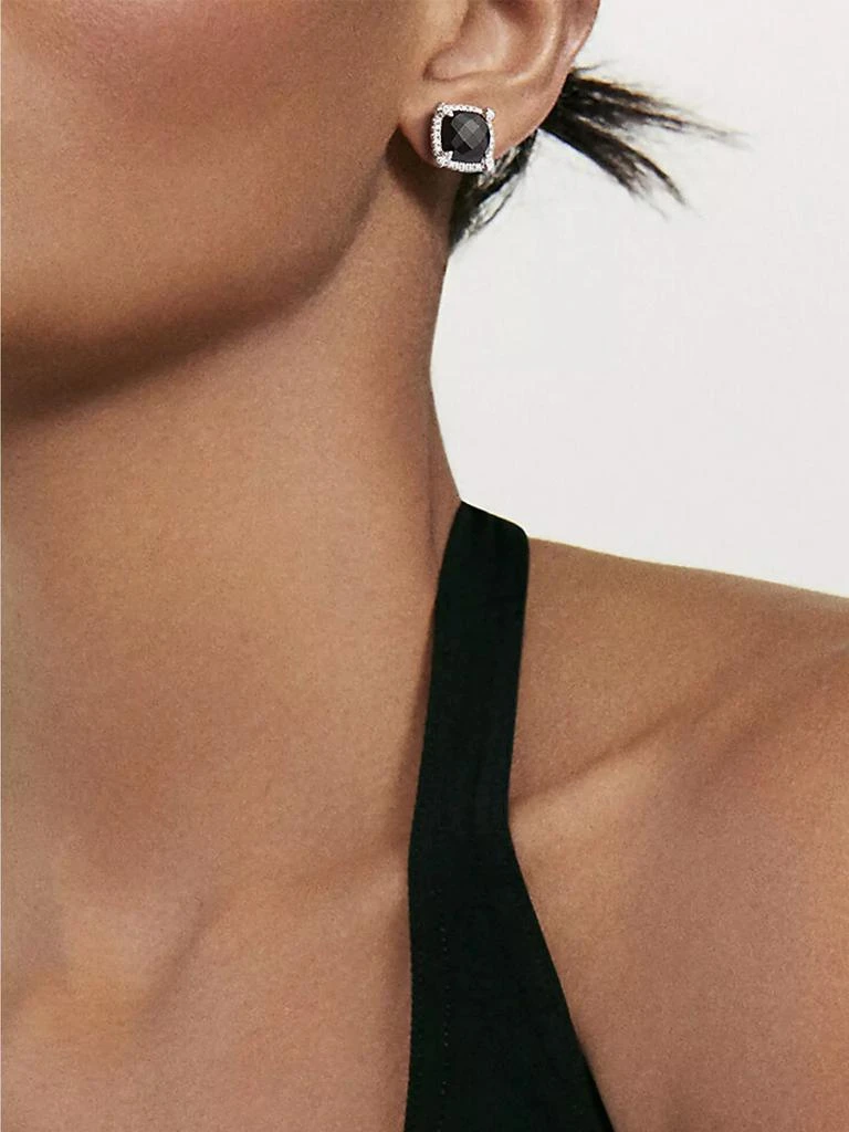 David Yurman Chatelaine Pavé Bezel Stud Earrings in Sterling Silver 5