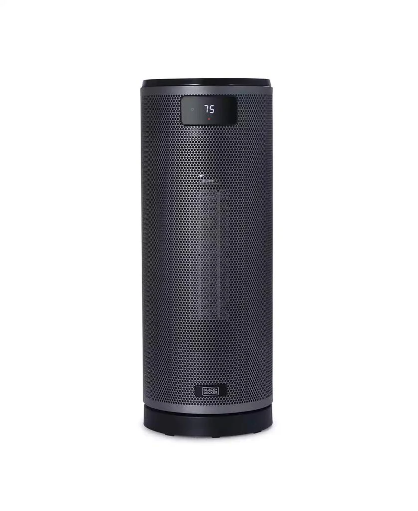 Black & Decker BLACK+DECKER Ceramic Oscillating Tower Heater with Remote Control, Space Heater with Digital LED Display, Adjustable Thermostat, Portable Heater with 3 Heat Settings up to 1500W, BHTC209, Black 1