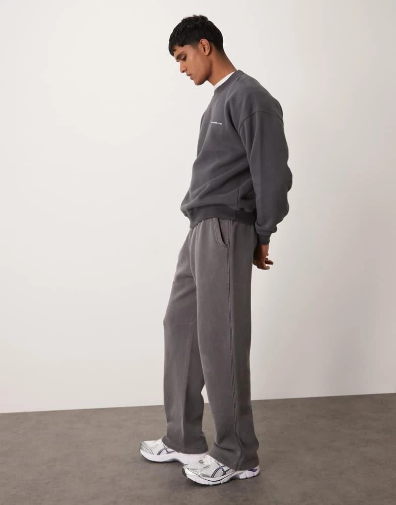 Abercrombie & Fitch Abercrombie & Fitch vintage wash open hem joggers in mid grey 1