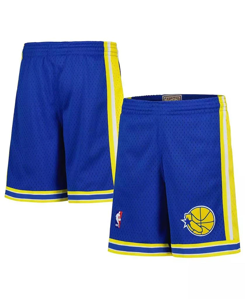 Mitchell & Ness Men's Big Boys and Girls Royal Golden State Warriors Hardwood Classics Swingman Shorts 1