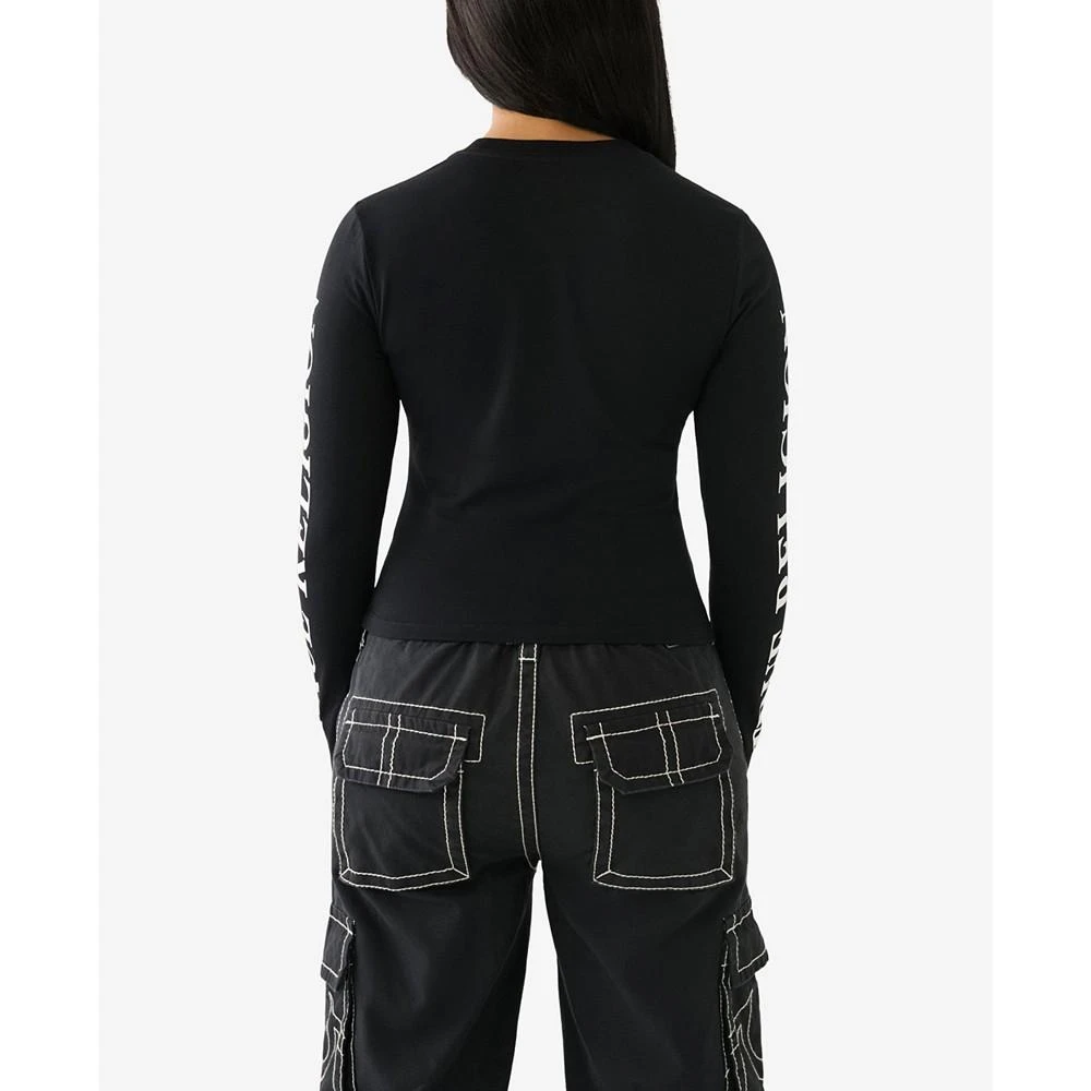 True Religion Women's Long Sleeve Cut Out T-shirt 2