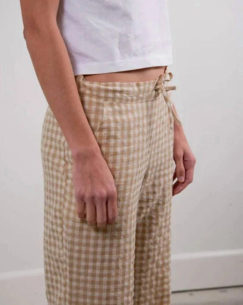 Sonder Haus Perfect Pants In Tan Gingham 2