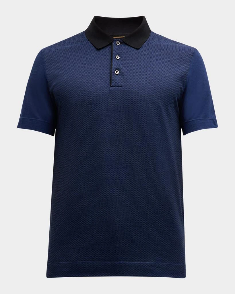 Hugo Boss Men's Structured Cotton Silk Short-Sleeve Polo Shirt 1