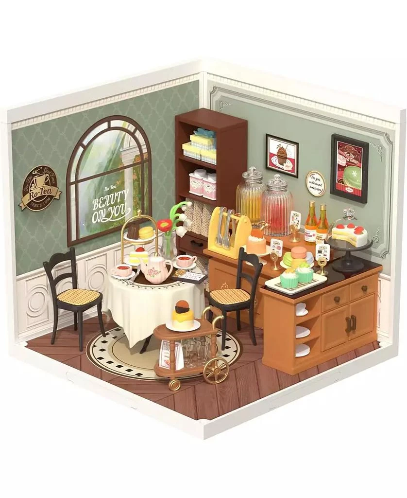 Robotime Miniature House Kit DIY Plastic House Building Toy Set with LED Tiny Store Making Kit Model Craft Hobby Unique Gift Sweet Sips Tea