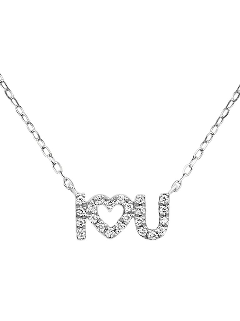 DJULA 18K White Gold & Diamond 'I Love U' Pendant Necklace