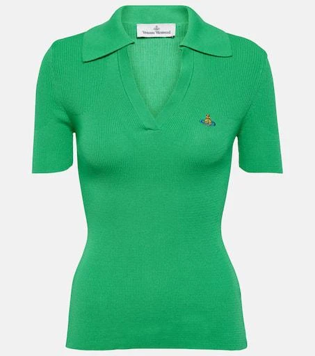 Vivienne Westwood Marina ribbed-knit cotton polo shirt 1