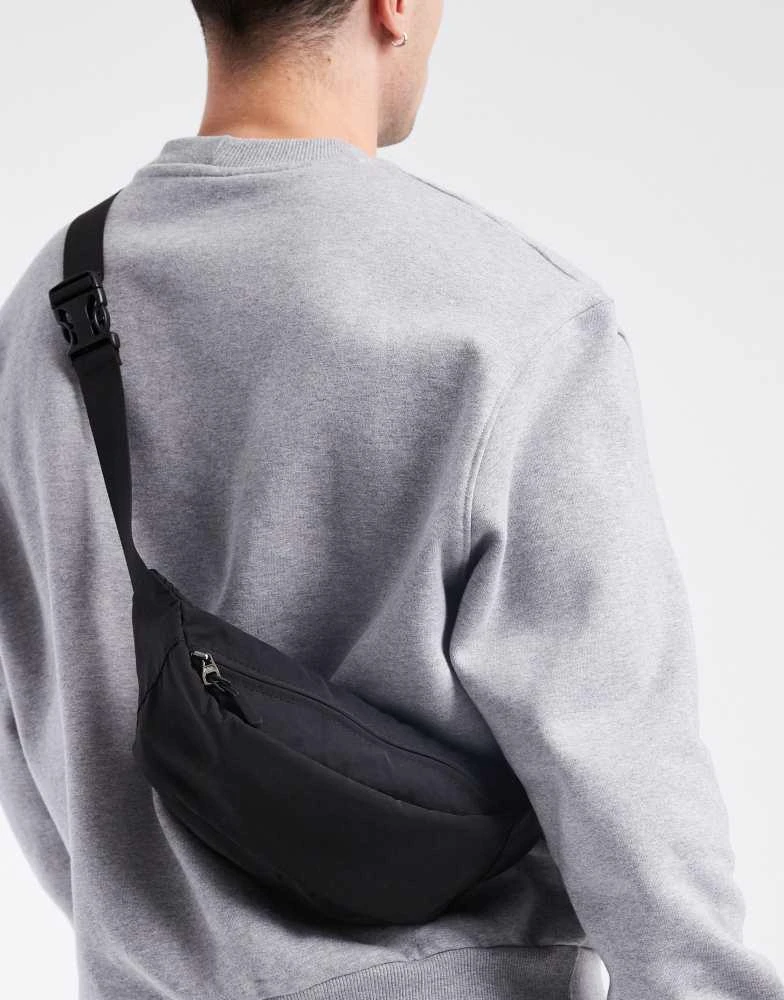 ASOS ASOS DESIGN nylon crossbody bum bag in black 2