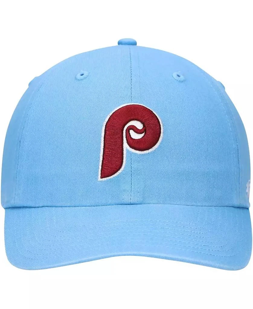47 Brand Men's Light Blue Philadelphia Phillies Logo Cooperstown Collection Clean Up Adjustable Hat 2
