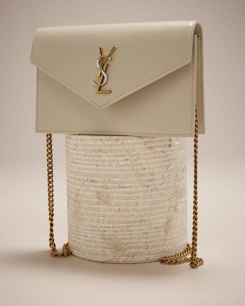 Yves Saint Laurent YSL Monogram Wallet on Chain in Smooth Leather 2