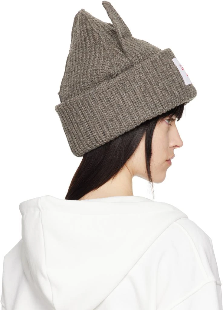 Charles Jeffrey Loverboy Gray Supersized Chunky Ears Beanie 3
