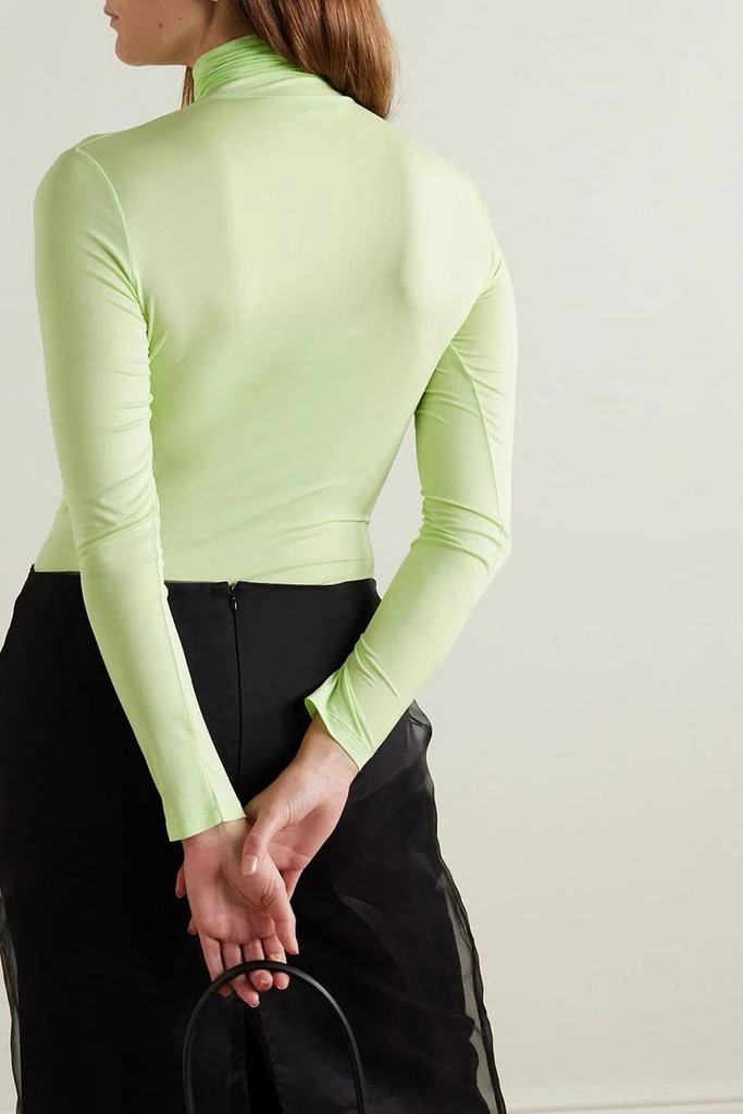 GAUGE81 Patra draped neon stretch-jersey turtleneck bodysuit 3