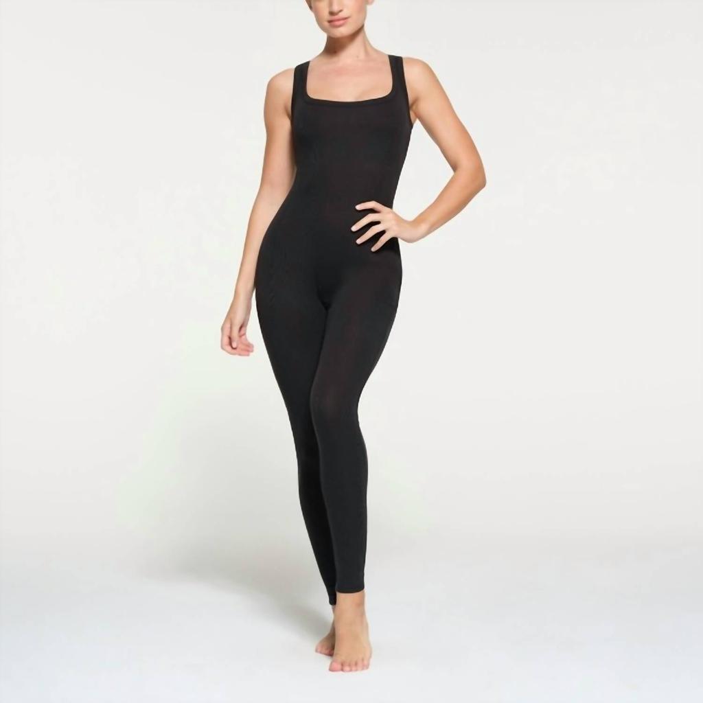 SKIMS Skims - cotton rib tank jumpsuit scoop neck
