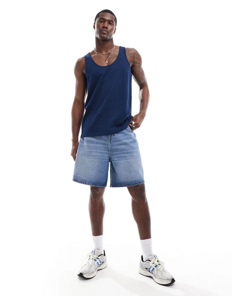 ASOS ASOS DESIGN heavyweight vest in navy 4