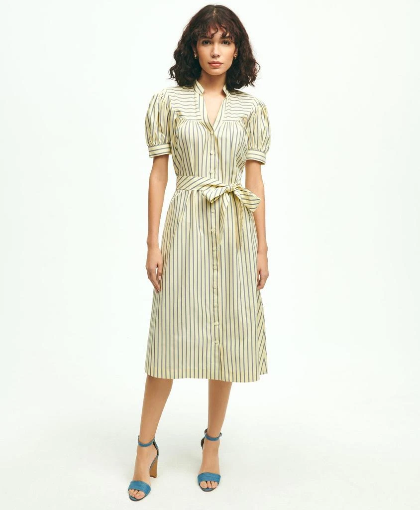 Brooks Brothers Supima® Cotton Fit & Flare Stripe Shirt Dress 1