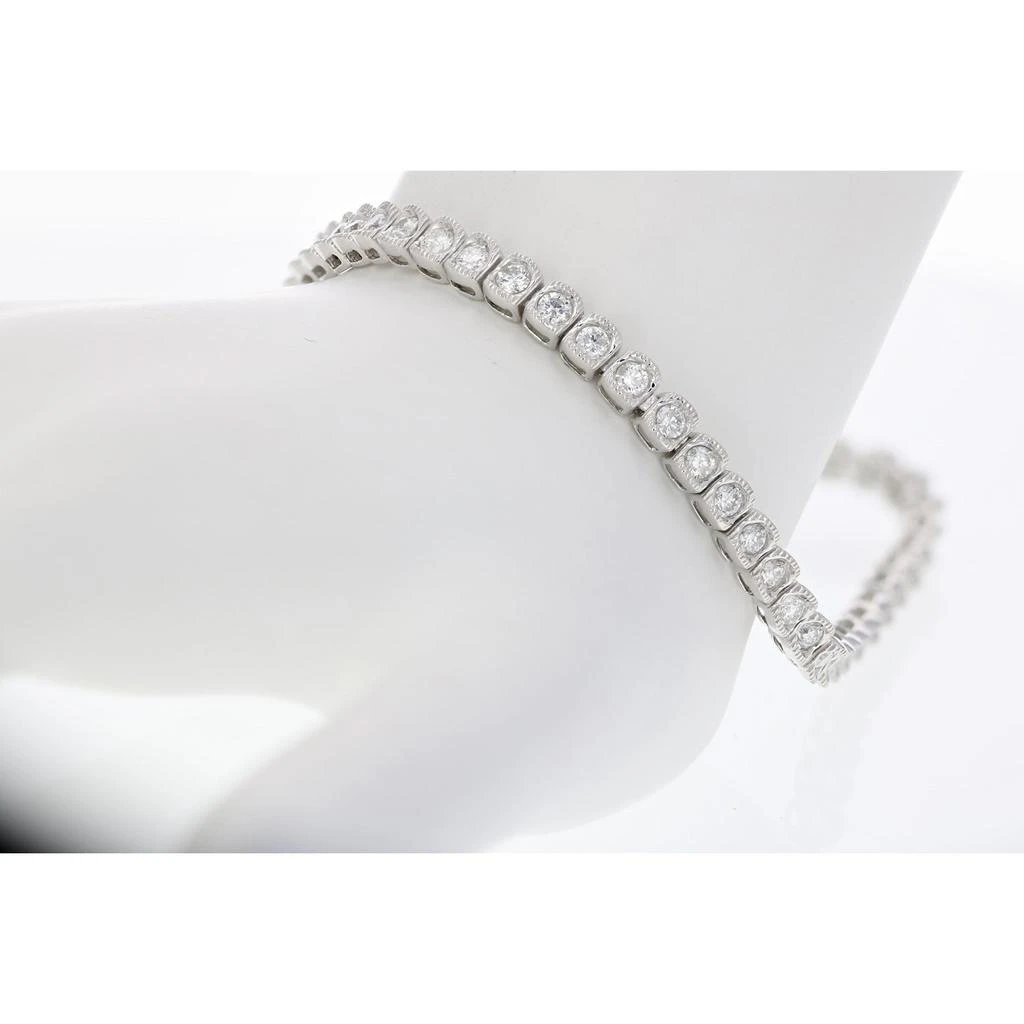 Vir Jewels 4 cttw SI2-I1 Diamond Bracelet 14K White Gold Cushion with Milgrain 7 Inch 3