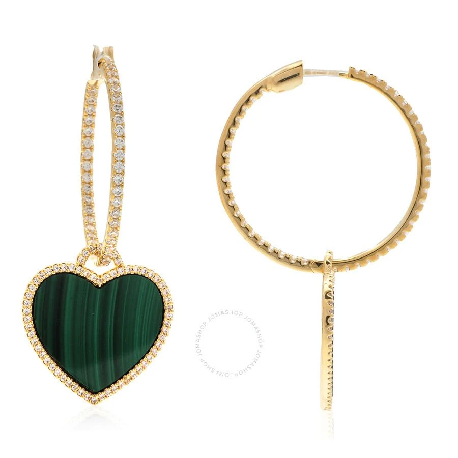 apm Monaco APM Monaco Malachite Heart Pave Hoop Earrings 3