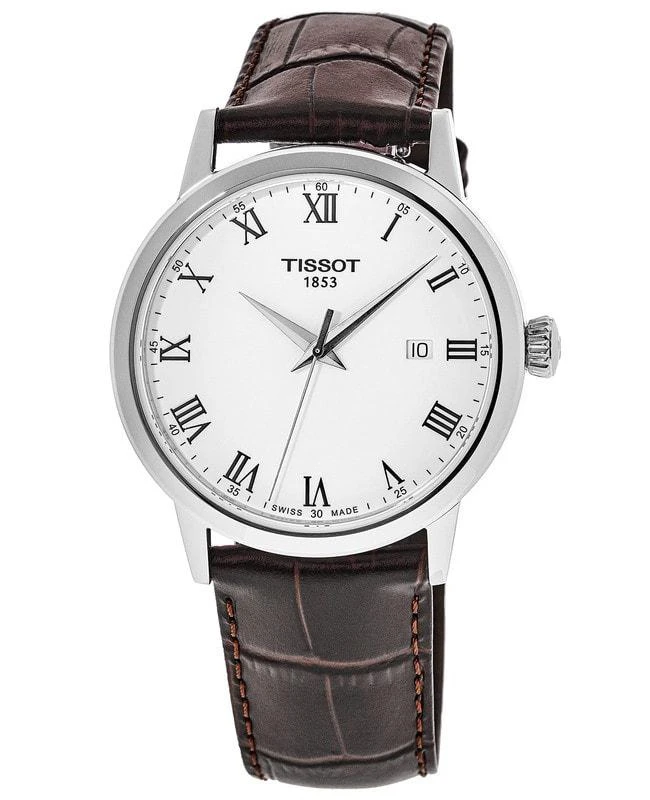 Tissot Tissot Classic Dream White Dial Leather Strap Men's Watch T129.410.16.013.00 1